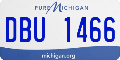MI license plate DBU1466