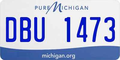 MI license plate DBU1473
