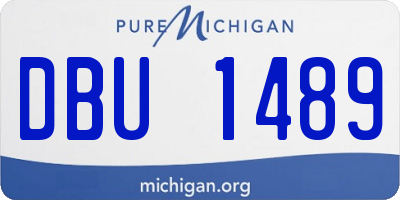 MI license plate DBU1489