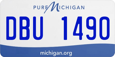 MI license plate DBU1490