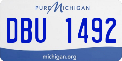 MI license plate DBU1492