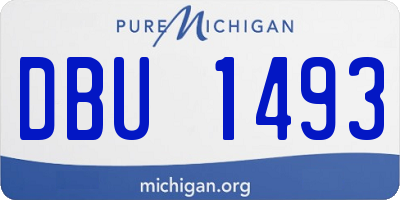 MI license plate DBU1493