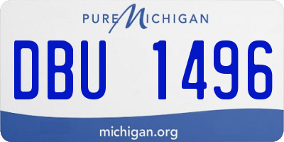 MI license plate DBU1496