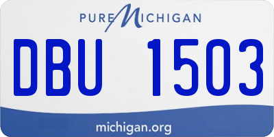 MI license plate DBU1503
