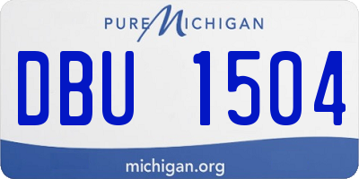 MI license plate DBU1504
