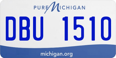 MI license plate DBU1510