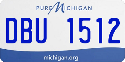 MI license plate DBU1512