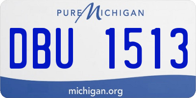 MI license plate DBU1513