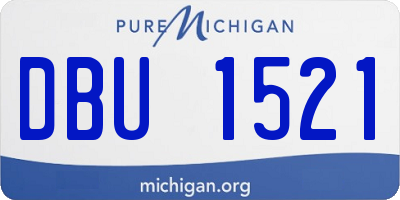 MI license plate DBU1521