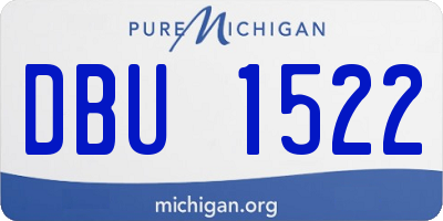 MI license plate DBU1522