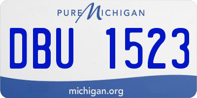 MI license plate DBU1523