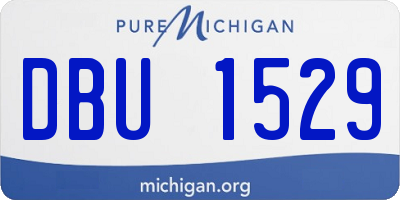 MI license plate DBU1529