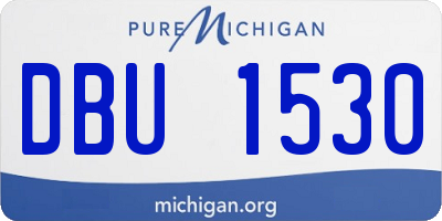 MI license plate DBU1530