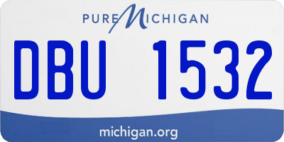 MI license plate DBU1532