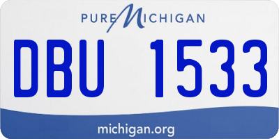 MI license plate DBU1533