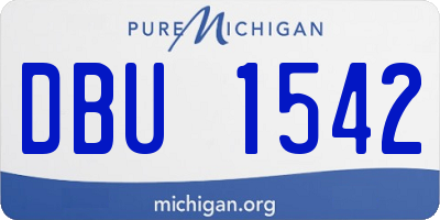 MI license plate DBU1542