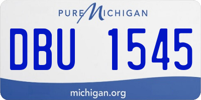 MI license plate DBU1545