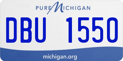 MI license plate DBU1550