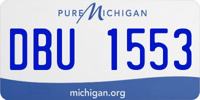 MI license plate DBU1553
