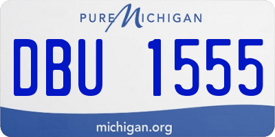 MI license plate DBU1555