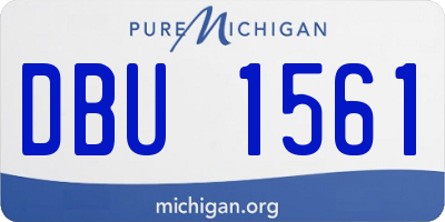 MI license plate DBU1561