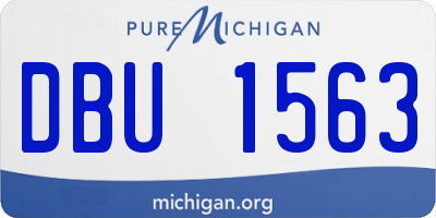 MI license plate DBU1563