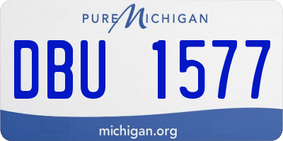 MI license plate DBU1577