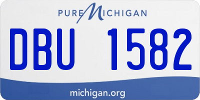 MI license plate DBU1582