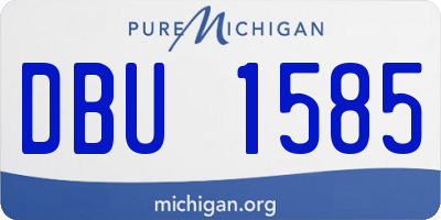 MI license plate DBU1585