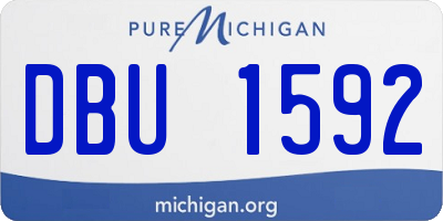 MI license plate DBU1592