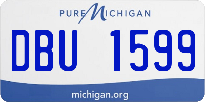 MI license plate DBU1599