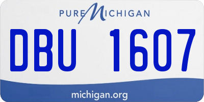 MI license plate DBU1607