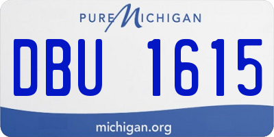 MI license plate DBU1615