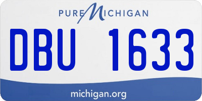 MI license plate DBU1633