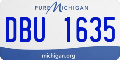MI license plate DBU1635
