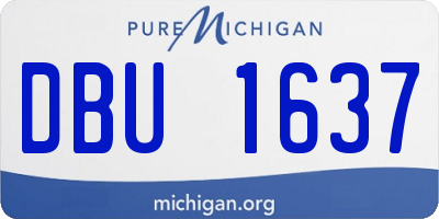MI license plate DBU1637