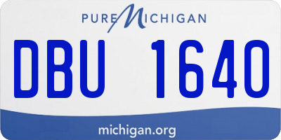 MI license plate DBU1640