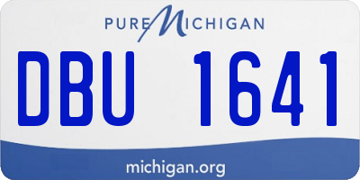 MI license plate DBU1641
