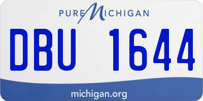 MI license plate DBU1644