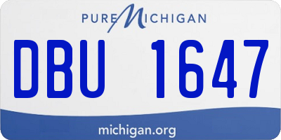 MI license plate DBU1647