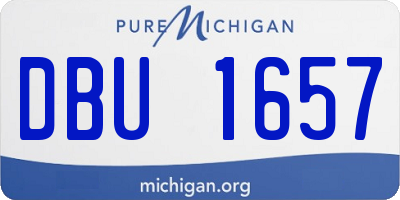 MI license plate DBU1657