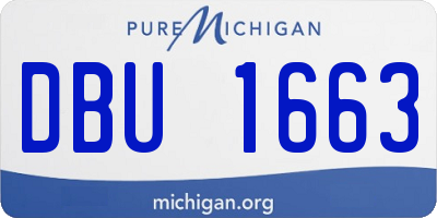 MI license plate DBU1663