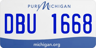 MI license plate DBU1668