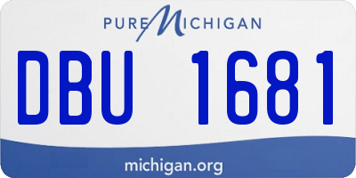 MI license plate DBU1681
