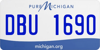 MI license plate DBU1690
