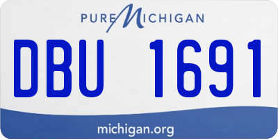 MI license plate DBU1691