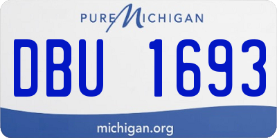 MI license plate DBU1693