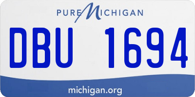MI license plate DBU1694