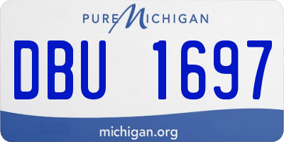 MI license plate DBU1697