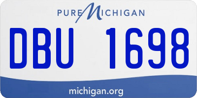 MI license plate DBU1698